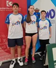 Daniel Marín, Jimena Ayllón y Aaron Barrera/
Prensa Bádminton Soria