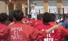 Vecinos de Espej&oacute;n honrando a la virgen durante las fiestas de Nuestra Se&ntilde;ora  La Virgen de los Brezales