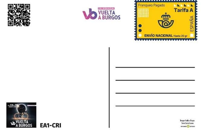 Detalle de la tarjeta conmemorativa de Correos emitida con ocasi&oacute;n de la cuarenta y ocho edici&oacute;n de la Vuelta