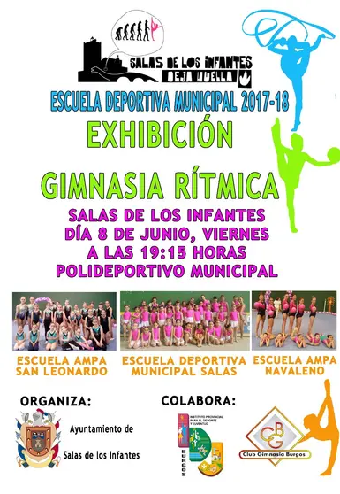 cartel EXHIBICION RITMICA EN SALAS 8 JUNIO