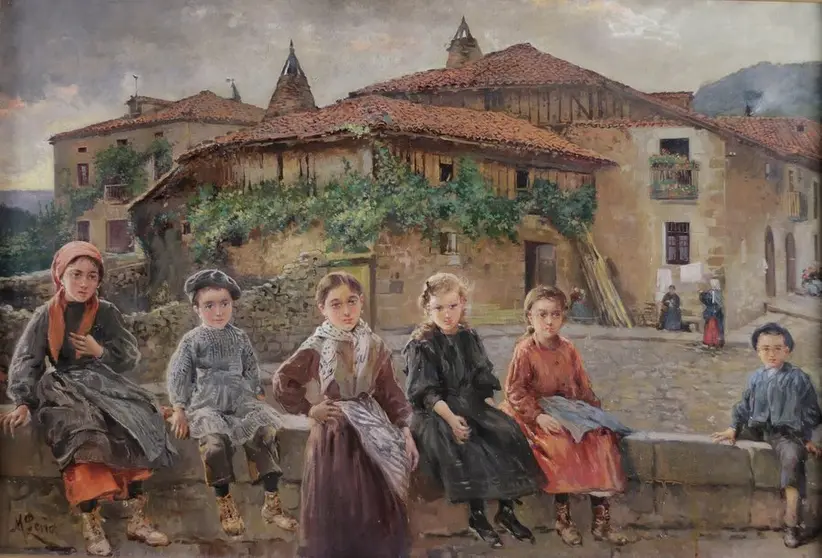 Obra de Maximino Peña de los niños sobre el puente de Salduero