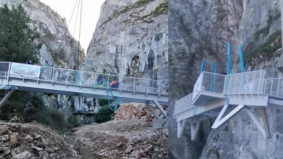 Proceso de instalación de los puentes-pasarela