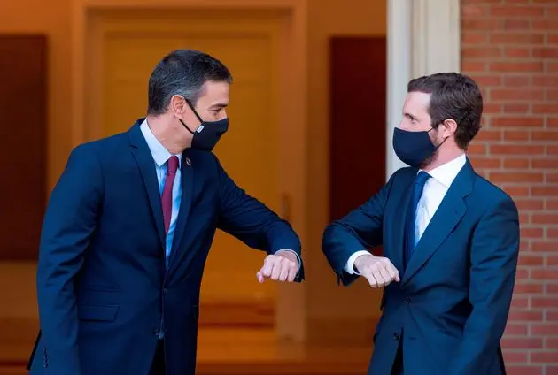 `Pedro Sanchez y Pablo Casado