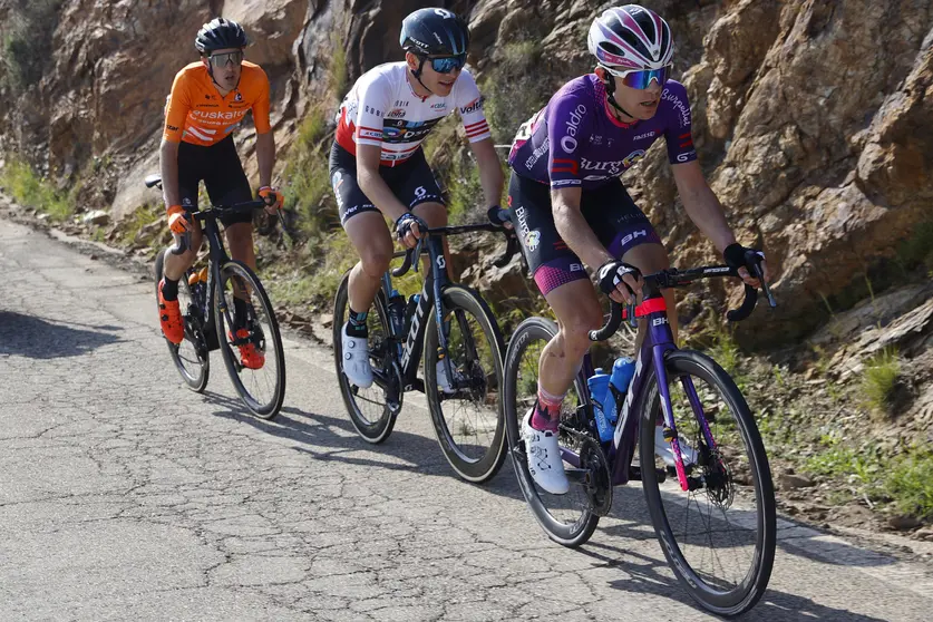 Volta Ciclista a Catalunya 2022 - 101st Edition - 2nd stage L'Escala - Perpinya 202,5 km - 22/03/2022 - Jonas Hvideberg (NOR - Team DSM) - Joan Bou (ESP - Euskaltel - Euskadi) - Adrià Moreno (ESP - Burgos - BH) - photo Luis Angel Gomez/SprintCyclingAgency©2022