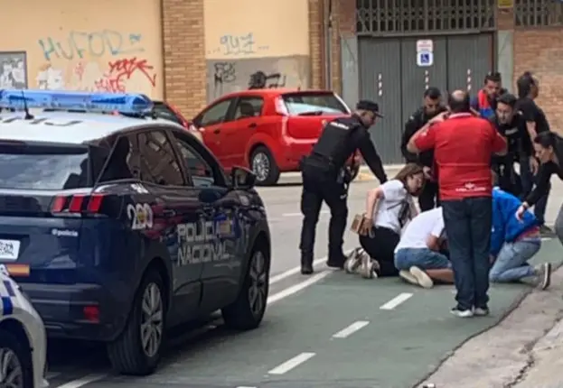 Una de las detenciones en los alrededores del Estadio de Los Pajaritos