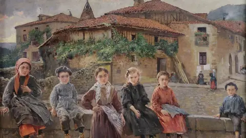 Obra de Maximino Peña de los niños sobre el puente de Salduero