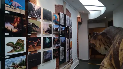 Allosaurio viendo la exposición del Museo