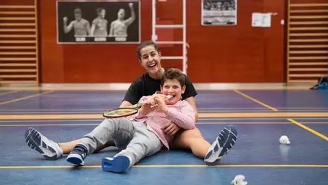 Con Carolina Marín en su último calendario