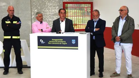 Dirigentes de la Diputación de Soria reivindican más financiación económica en la inauguración del parque de bomberos de San Leonardo