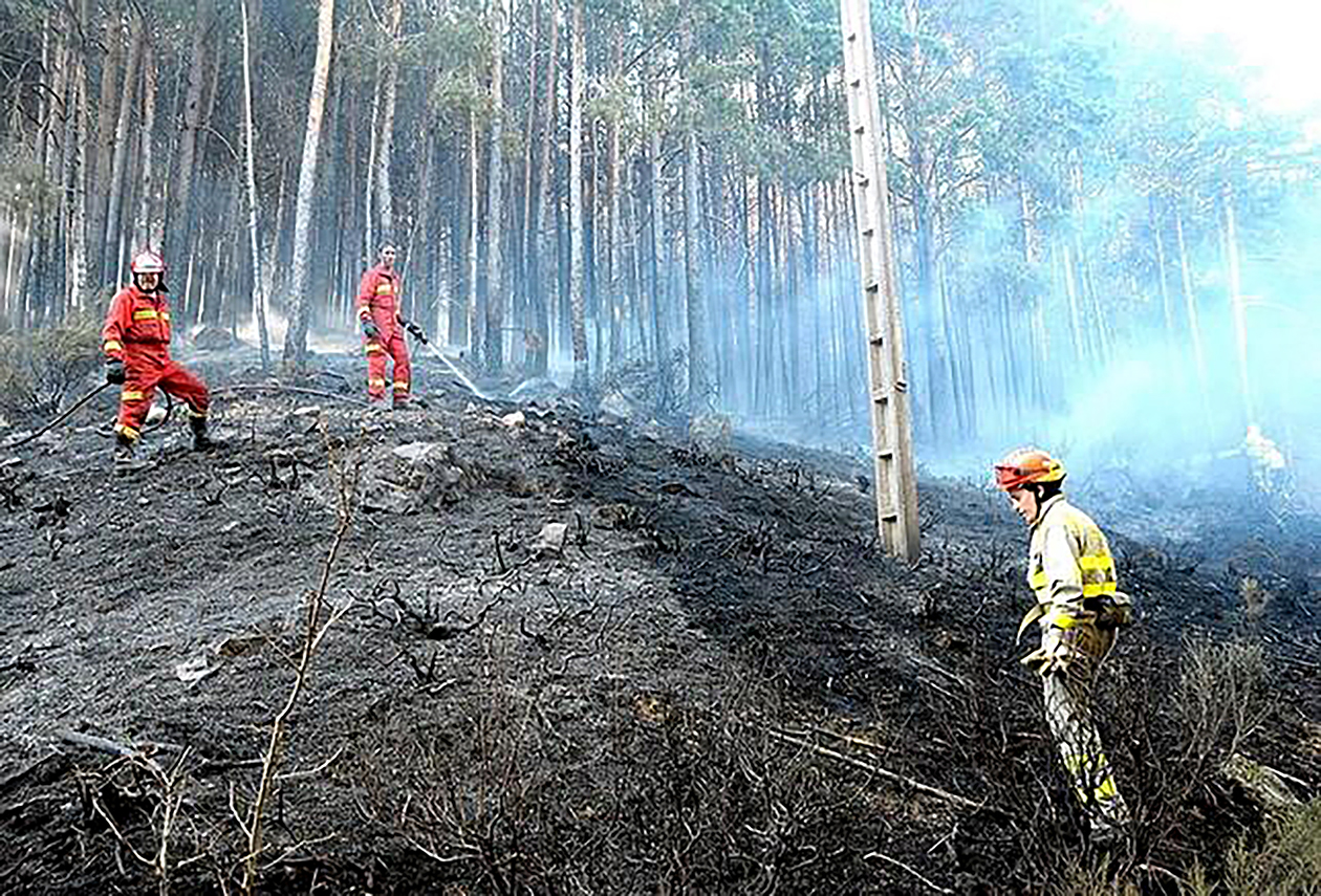Incendio de Iberdrola de 2018 que apagaron los vecinos de Quintanar con su parque de bomberos voluntarios