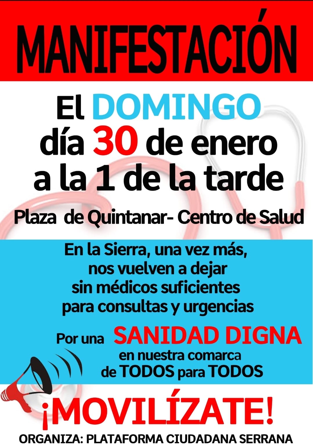CARTEL MANIFESTACION SANIDAD
