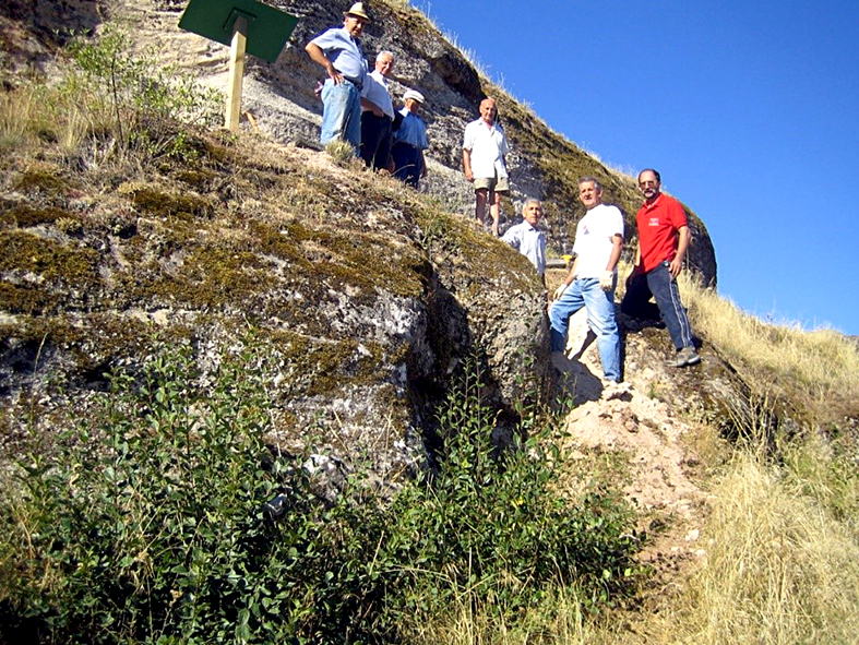 Descubriendo el árbol fósil del Castillo en el año 2006.