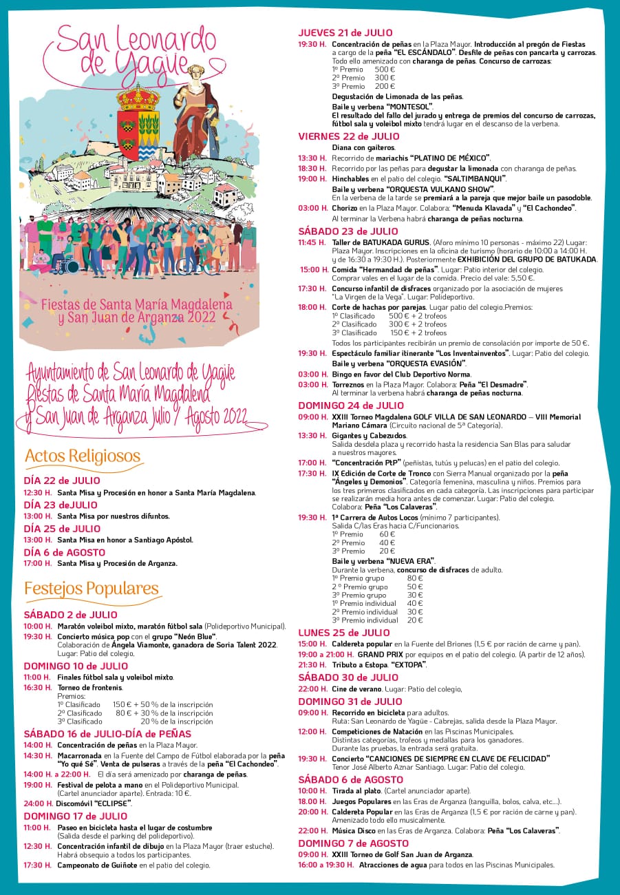 PROGRAMA FIESTAS SAN LEONARDO 2022