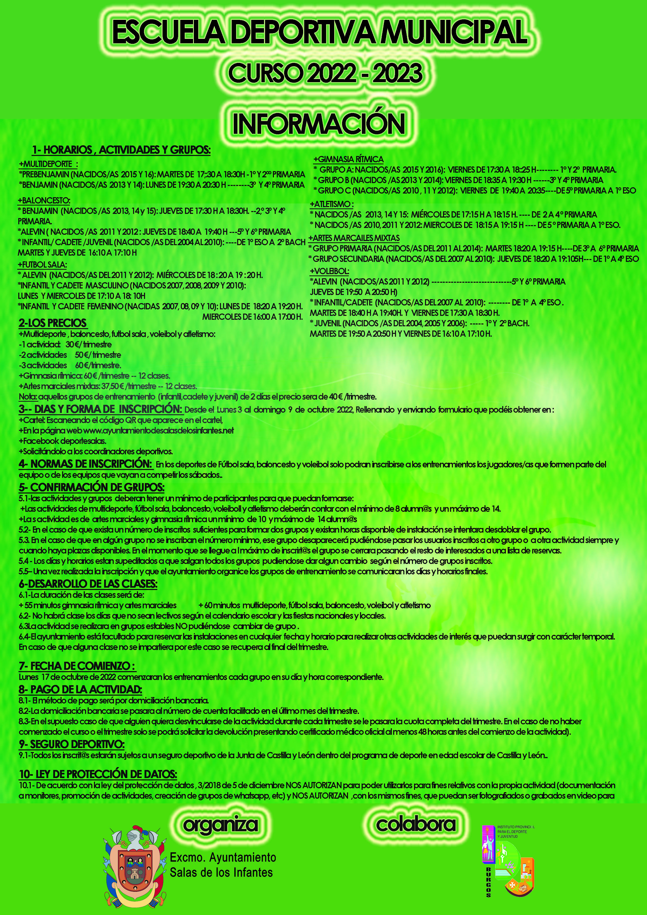 Escuela deportiva - INFORMACION 22-23