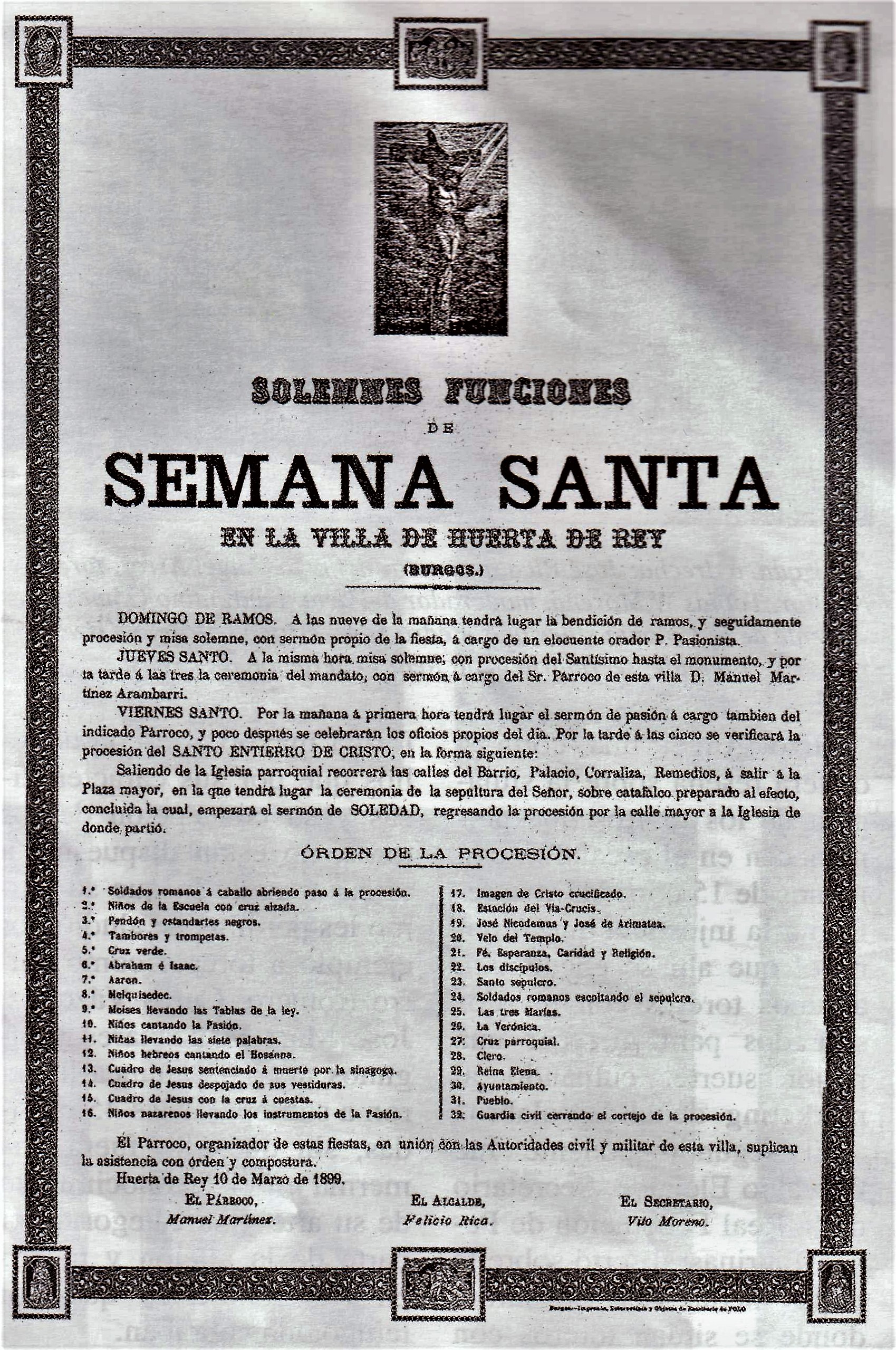 cartel 1899 Huerta de Rey