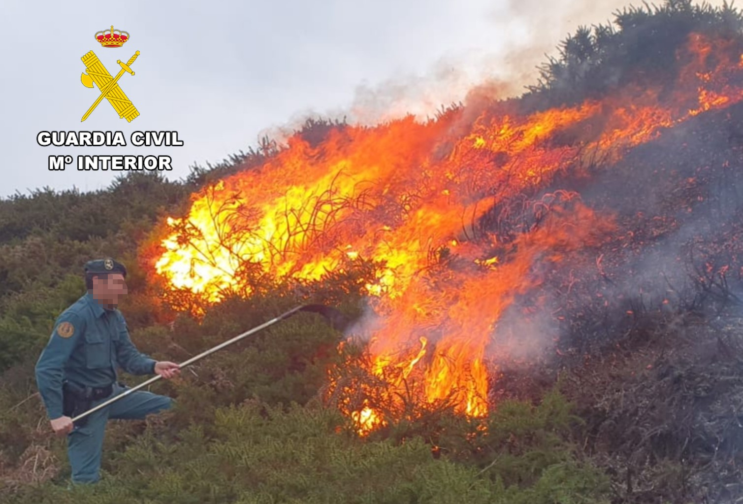 La Guardia Civil identifica al presunto autor de un incendio registrado en febrero en la población burgalesa de Bezana