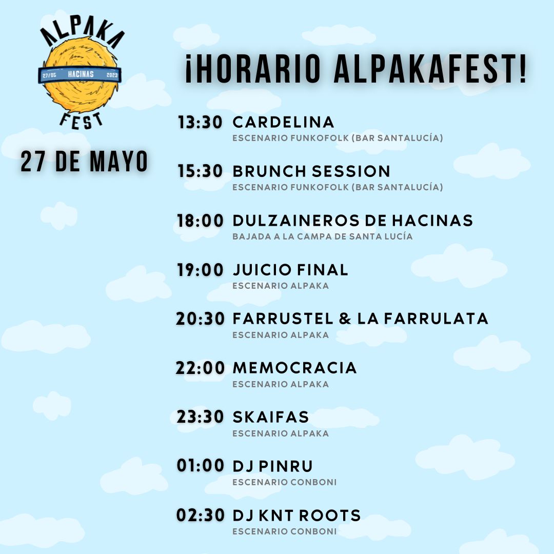 Horarios del festival