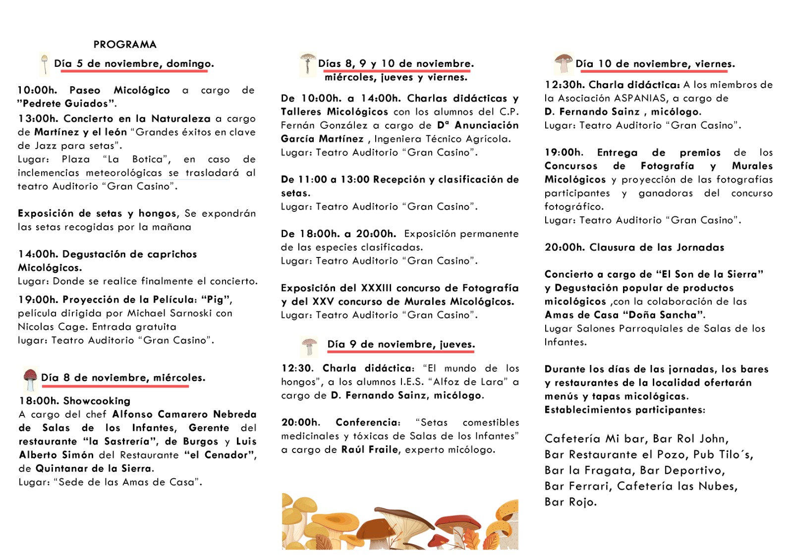 PROGRAMA MICOLÓGICAS EN SALAS 2
