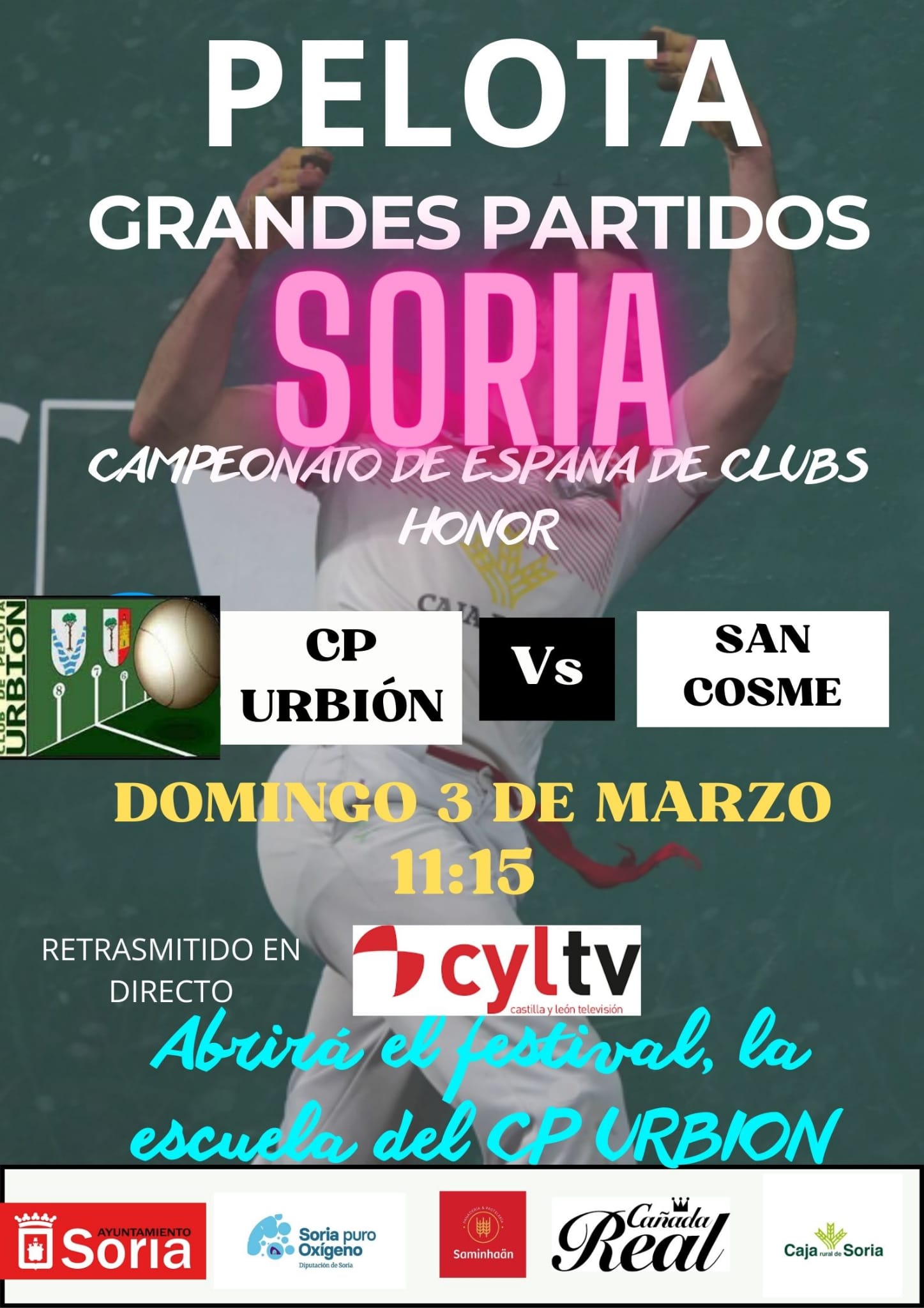 El Club Pelota Urbión se mide este fin de semana al CP San Cosme en Soria