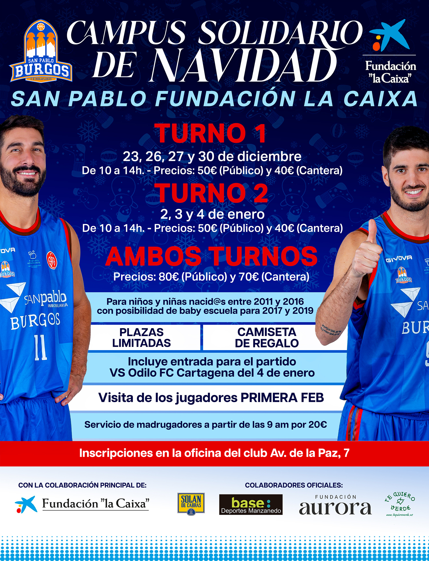 Cartel Campus Solidario de Navidad ‘San Pablo Fundación la Caixa’ 2024